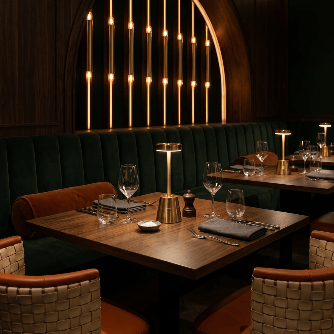 Sienna in a restaurant setting