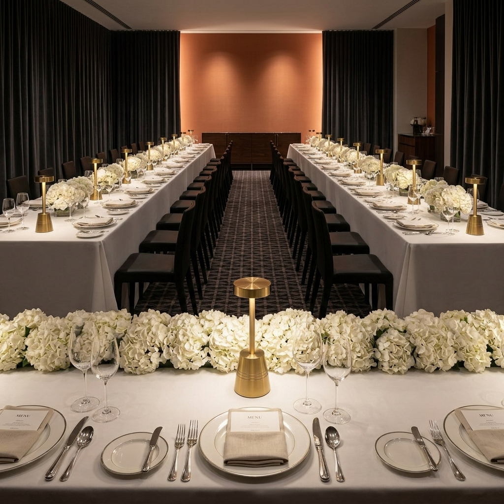 Sienna in an event space