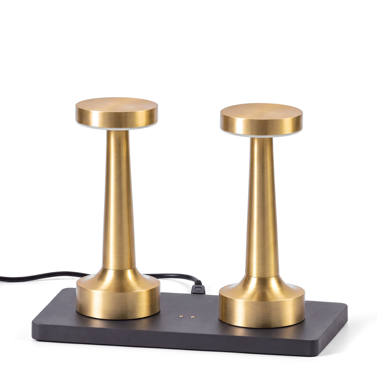 Liora brass cordless table lamps – set of 2 with charging station